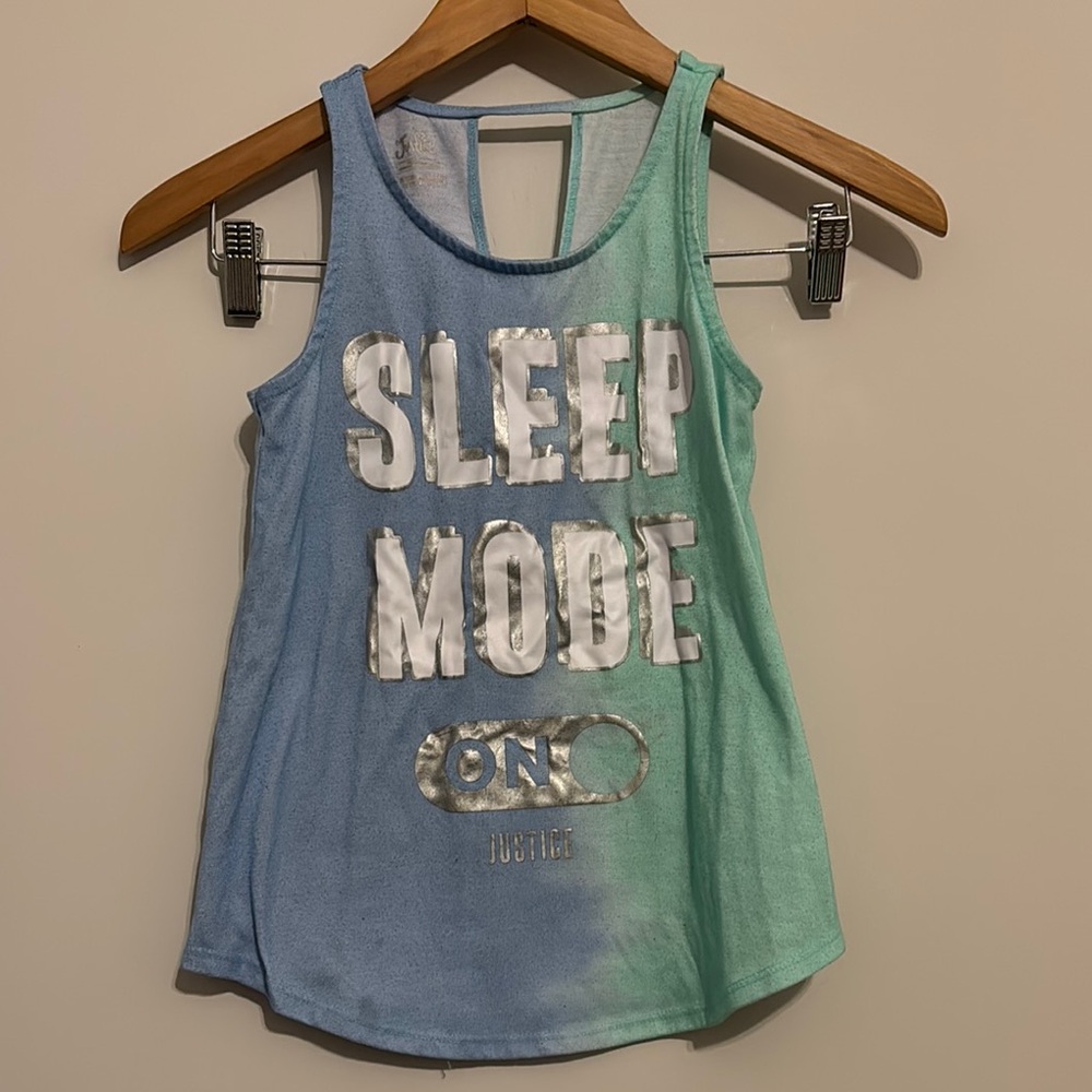 Justice Sleep Mode On Tank Top Sz 8